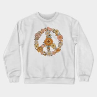 Peace Sign Floral For Plantlovers and Floral Lovers Crewneck Sweatshirt